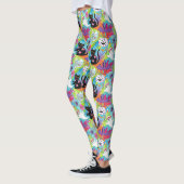Leggings Halloween Citrouille fantôme de chat noir tropical (Gauche)