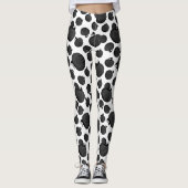 Leggings Halloween Citrouilles Automne Noir Blanc Moderne (Devant)