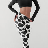 Leggings Halloween Citrouilles Automne Noir Blanc Moderne