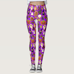 Leggings Halloween Cookies Collection Motif B Violet BG