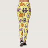 Leggings Halloween Cool déplaisant (Jaune) (Dos)