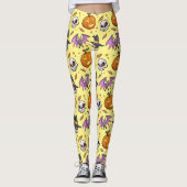 Leggings Halloween Cool déplaisant (Jaune) (Devant)
