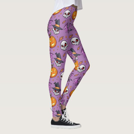 Leggings Halloween Cool déplaisant (Lilac) (Droite)