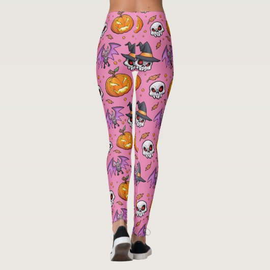 Leggings Halloween Cool déplaisant (rose) (Dos)