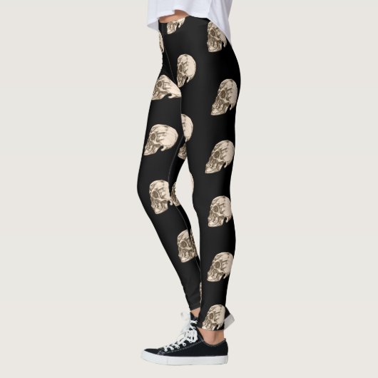 Leggings Halloween crâne et os (Gauche)