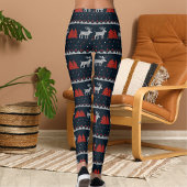 Leggings Halloween Crossover Fun Reindeer Christmas Pattern