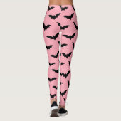 Leggings Halloween de chauves-souris roses et noires (Dos)