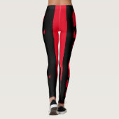 Leggings Halloween déplaisant rouge et noir Éffrayant (Dos)