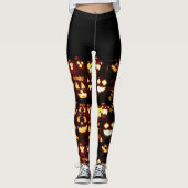 Leggings Halloween drôle et effrayant Citrouilles (Devant)