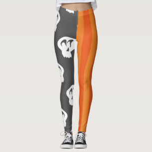 Leggings Halloween éffrayant Chic Skuls & Stripes