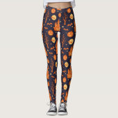 Leggings Halloween Éffrayant House Bats Arbres Citrouille F (Devant)