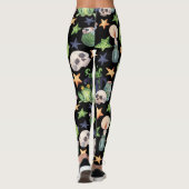 Leggings Halloween éffrayant : Motif à main foncée. (Dos)