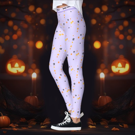 Leggings Halloween Éffrayantes Étoiles Purple Nom