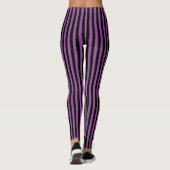 Leggings Halloween en bande verticale violette noire (Dos)