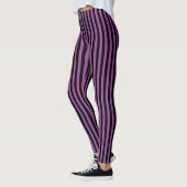Leggings Halloween en bande verticale violette noire (Gauche)