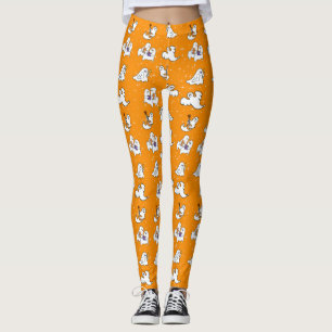 Leggings Halloween fantômes mignons sur arrière - plan oran