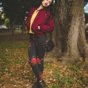 Leggings Halloween hémorragie éclaboussure effrayante sang 