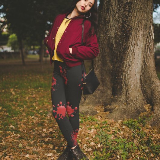 Leggings Halloween hémorragie éclaboussure effrayante sang 