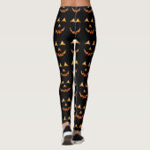 Leggings Halloween Jack O'lantern Citrouille Face Graphique (Dos)