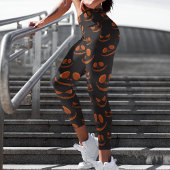 Leggings Halloween les yeux effrayants face moderne Black O