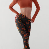 Leggings Halloween les yeux effrayants face moderne Black O