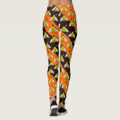 Leggings Halloween Magic Bee Witch Orange et Black Stripes (Dos)