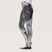 Leggings Halloween, Maison Hantée , Chat Noir  (Gauche)