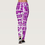 Leggings Halloween mignon Éffrayant Whimsical violet Motif (Dos)