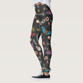 Leggings Halloween moderne Icônes Crâne Bat Eyeballs (Gauche)