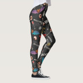 Leggings Halloween moderne Icônes Crâne Bat Eyeballs (Droite)