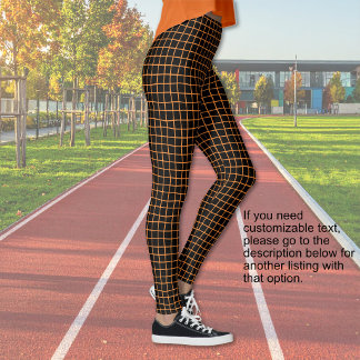 Leggings Halloween - Noir avec filet orange - SANS TEXTE