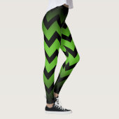 Leggings Halloween noir chevron rayures lignes ombre vert (Droite)