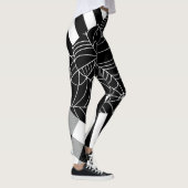 Leggings Halloween noir et blanc Spiderweb Patchwork (Droite)