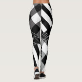 Leggings Halloween noir et blanc Spiderweb Patchwork (Dos)