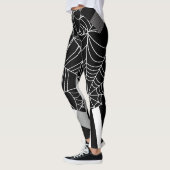 Leggings Halloween noir et blanc Spiderweb Patchwork (Gauche)