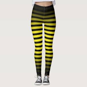 Leggings Halloween noir jaune rayures verticales ombre