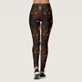 Leggings Halloween noir motif Yeux de chat Drôle Halloween  (Dos)