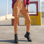 Leggings Halloween orange Jack-o'-lantern effrayant<br><div class="desc">Ces jambières éffrayantes d'Halloween orange présentent un cool souriant pantalon motif Jack-o'-lantern. Cool et cadeau effrayant.</div>