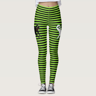 Leggings Halloween Partie Éffrayante Chat Cute Fantôme Noir