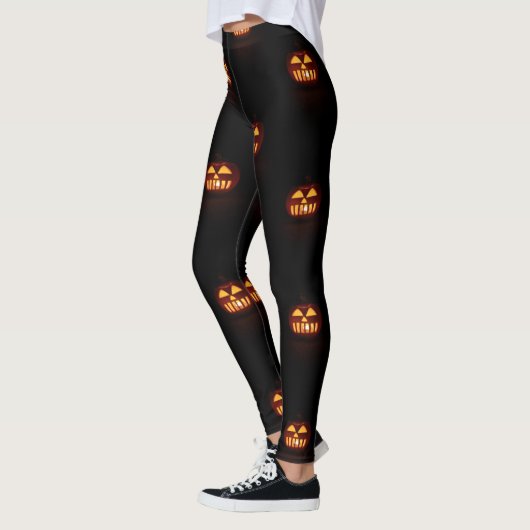 Leggings Halloween Partie Éffrayante Scary Drôle Citrouille (Gauche)