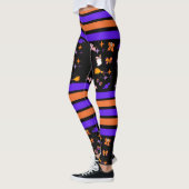 Leggings Halloween Party Purple & Orange (Gauche)