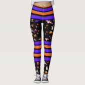 Leggings Halloween Party Purple & Orange (Devant)