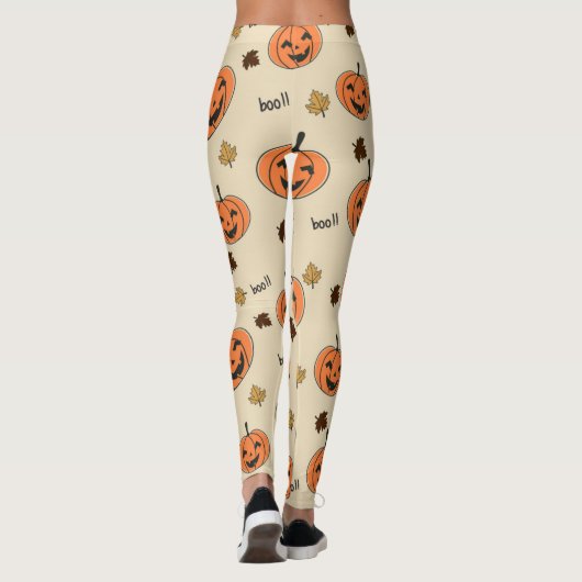 Leggings Halloween Pumpkin Seamless Pattern (Dos)