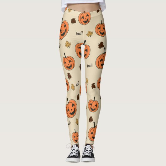 Leggings Halloween Pumpkin Seamless Pattern (Devant)