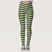 Leggings Halloween Purple Green Stripes Sorcière Costume fê (Devant)
