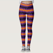 Leggings Halloween Purple Orange Black Sorcière Costume Par (Devant)