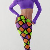 Leggings Halloween Quatrefoil Motif orange violet vert