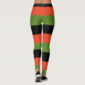 Leggings Halloween rayé noir orange et vert (Dos)