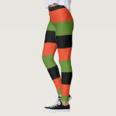 Leggings Halloween rayé noir orange et vert (Gauche)