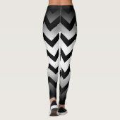 Leggings Halloween rayures de chevron noir ombre blanc (Dos)